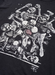 Vintage Fashion Victim Skeleton Football Tee