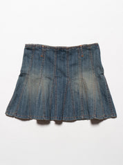 Vintage Starwear Y2K Denim Pinstriped Miniskirt