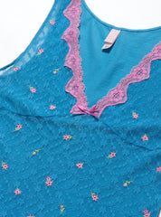 Vintage Victoria's Secret Blue and Pink Top