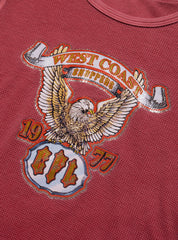 Vintage West Coast Choppers Long Sleeve Waffle Top Red