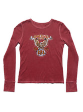 Vintage West Coast Choppers Long Sleeve Waffle Top Red