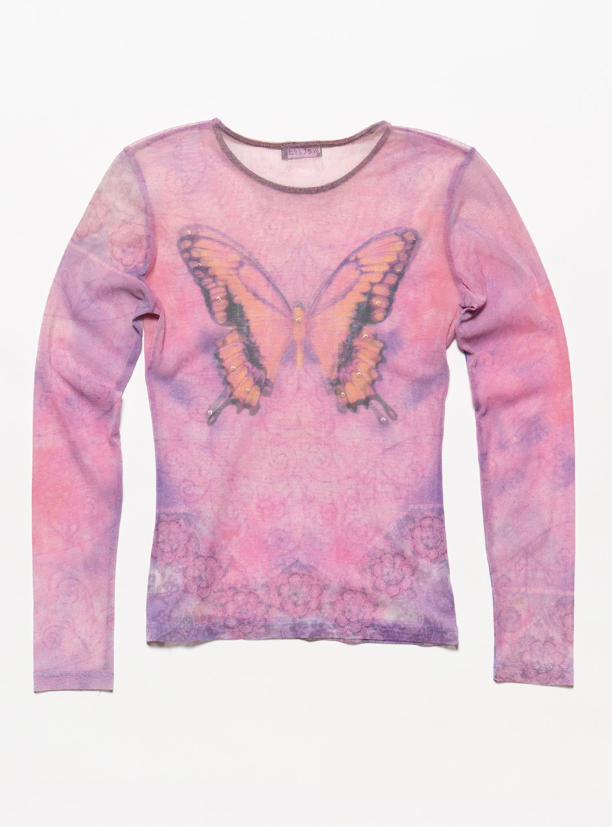 Vintage Wet Seal Butterfly Mesh Top