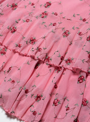 Vintage Pink Floral Dress
