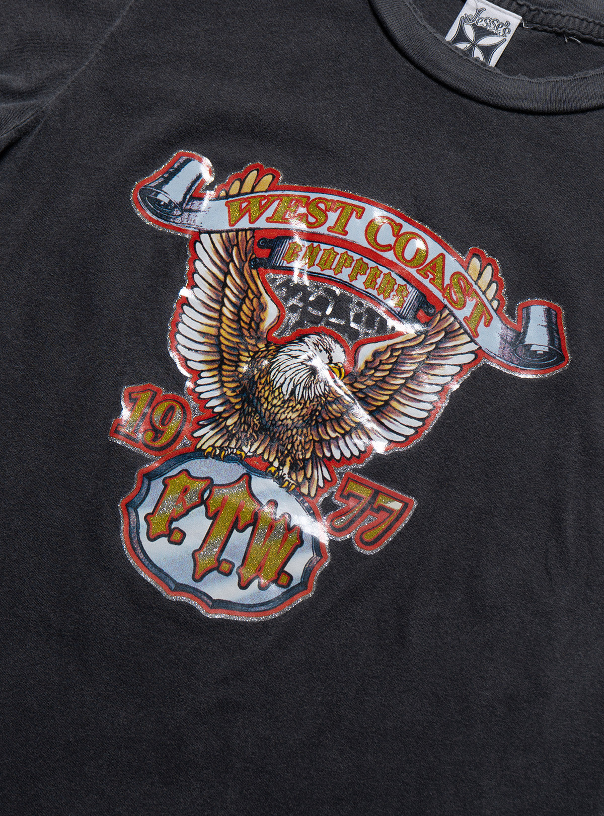 Vintage West Coast Choppers Cap Sleeve Tee Black